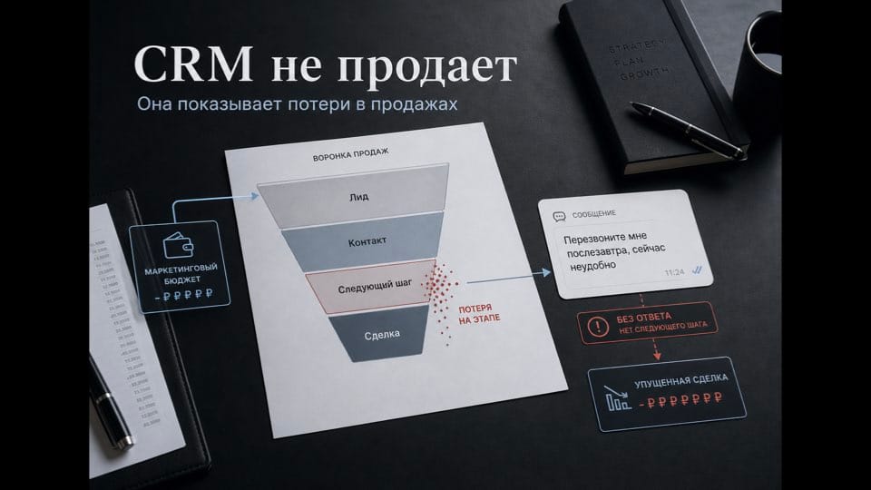 CRM не продает. Она показывает потери в продажах
