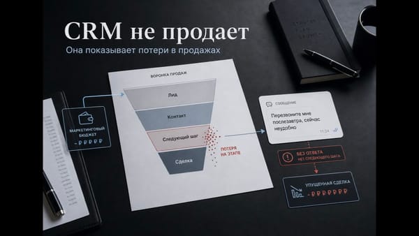 CRM не продает. Она показывает потери в продажах